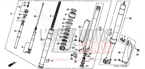 GABEL, VORNE CR250RL de 1990
